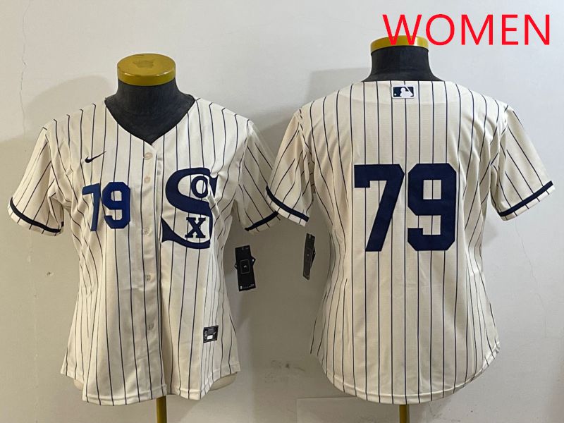 Women Chicago White Sox #79 No Name Cream Stripe Dream Edition Game 2025 Nike MLB Jersey style 4->women mlb jersey->Women Jersey